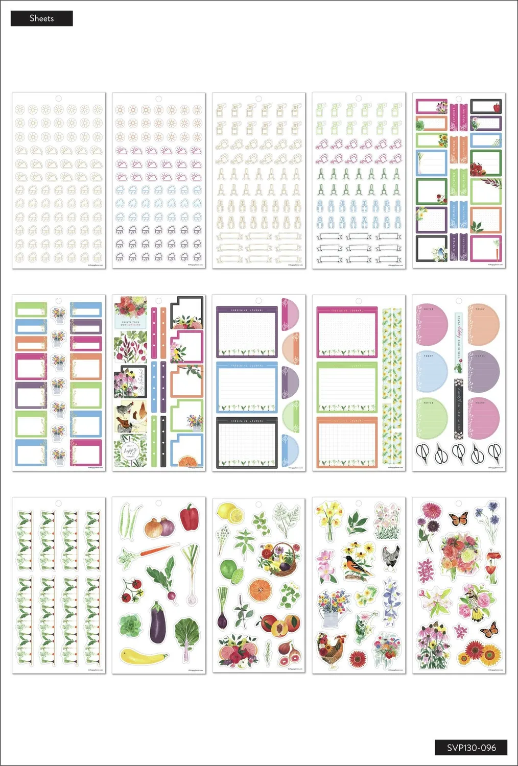 Happy Planner Happy Place Value Pack stickers jardin 781