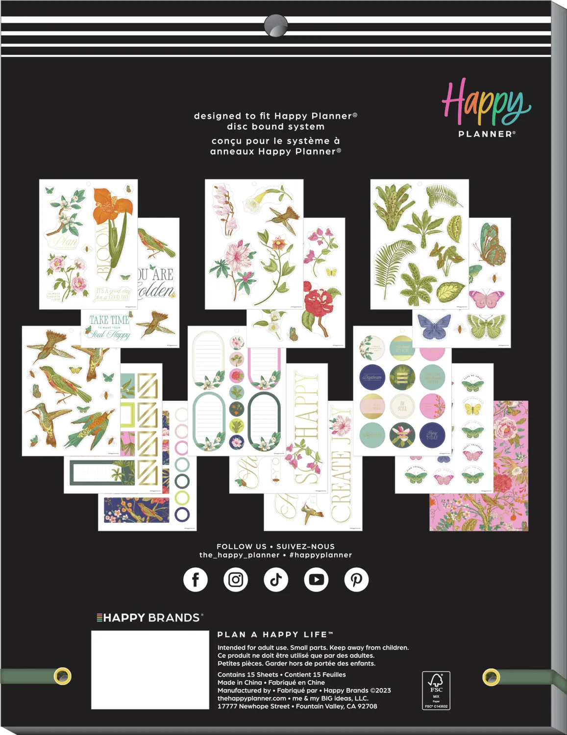 Happy Planner Feathers & Flowers stickers Big 132 stickers floral