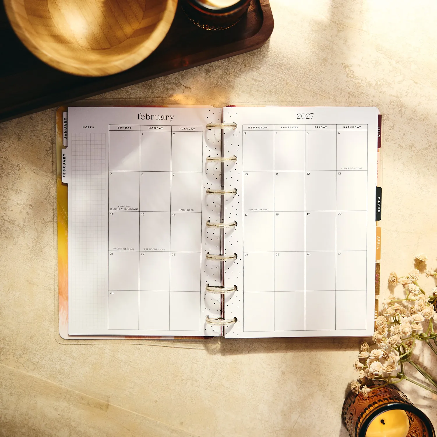Happy Planner Abstract Autumn agenda 2027 Mini horizontal 12 mois