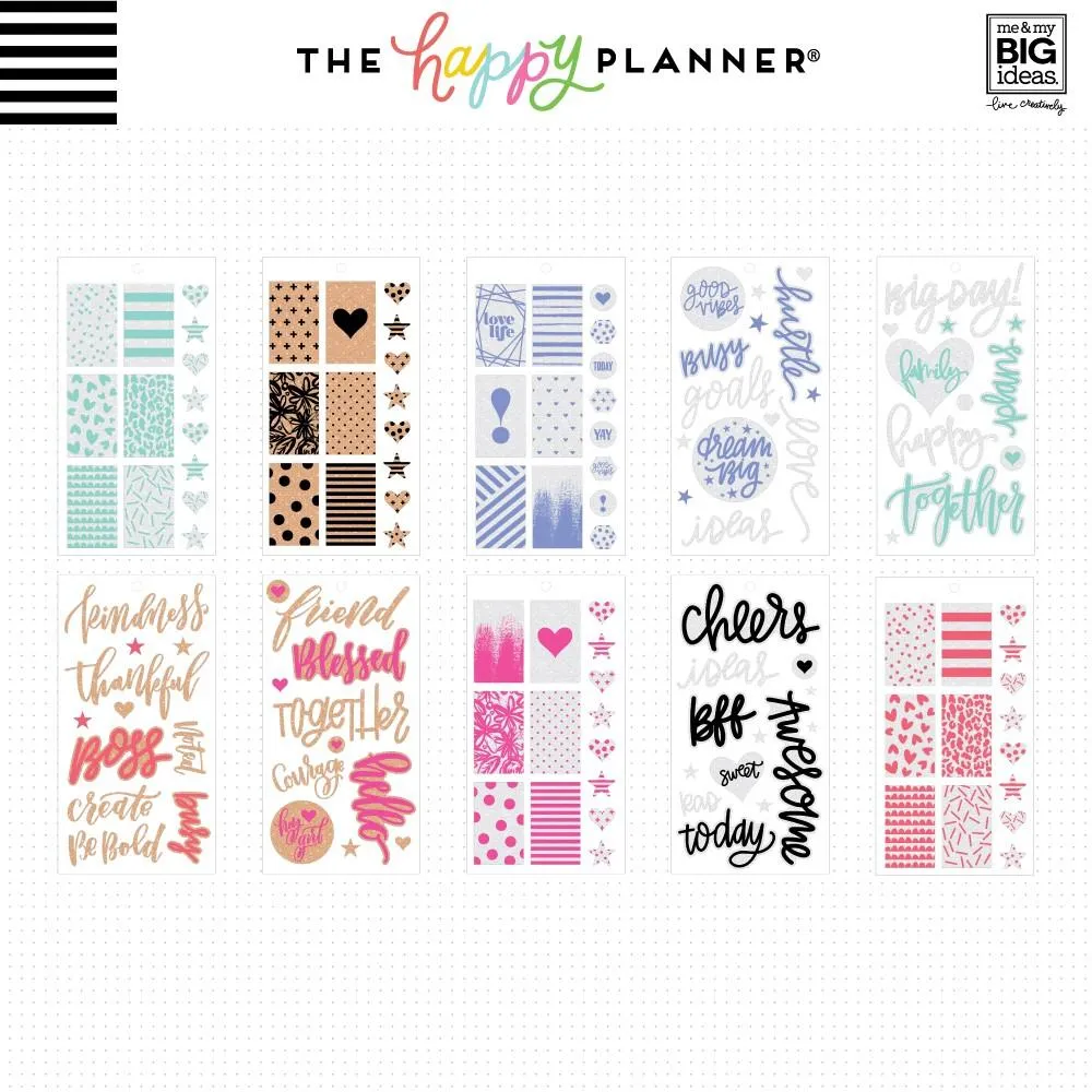 Happy Planner Paper Glitter stickers 473 pièces pailletées