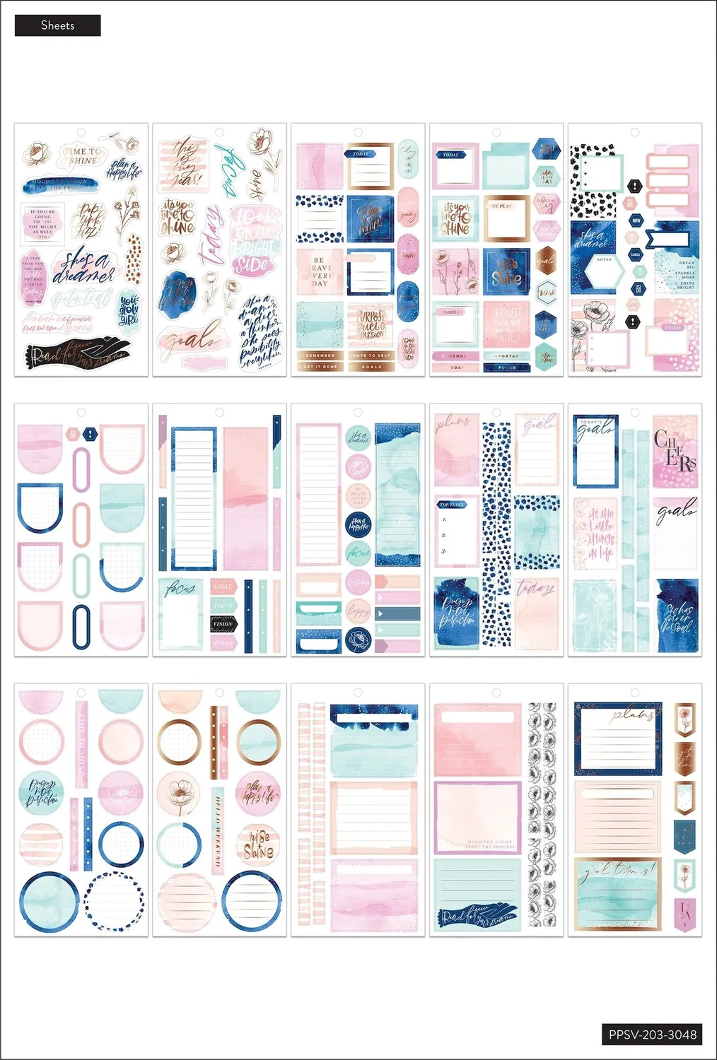 Happy Planner Year to Shine stickers objectifs value pack 477 pièces
