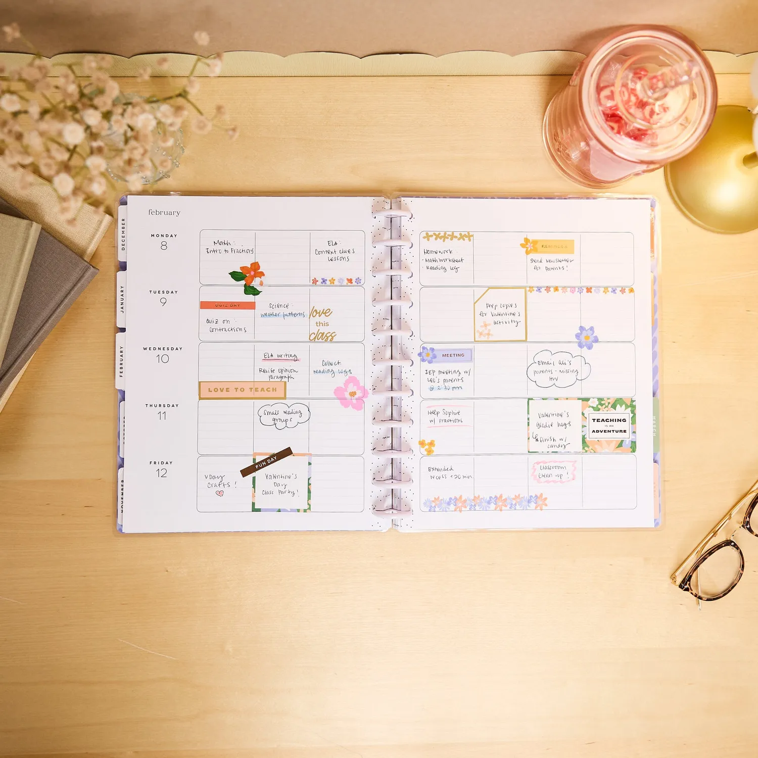 Happy Planner Blossom Bright 2026-2027 agenda professeur Big