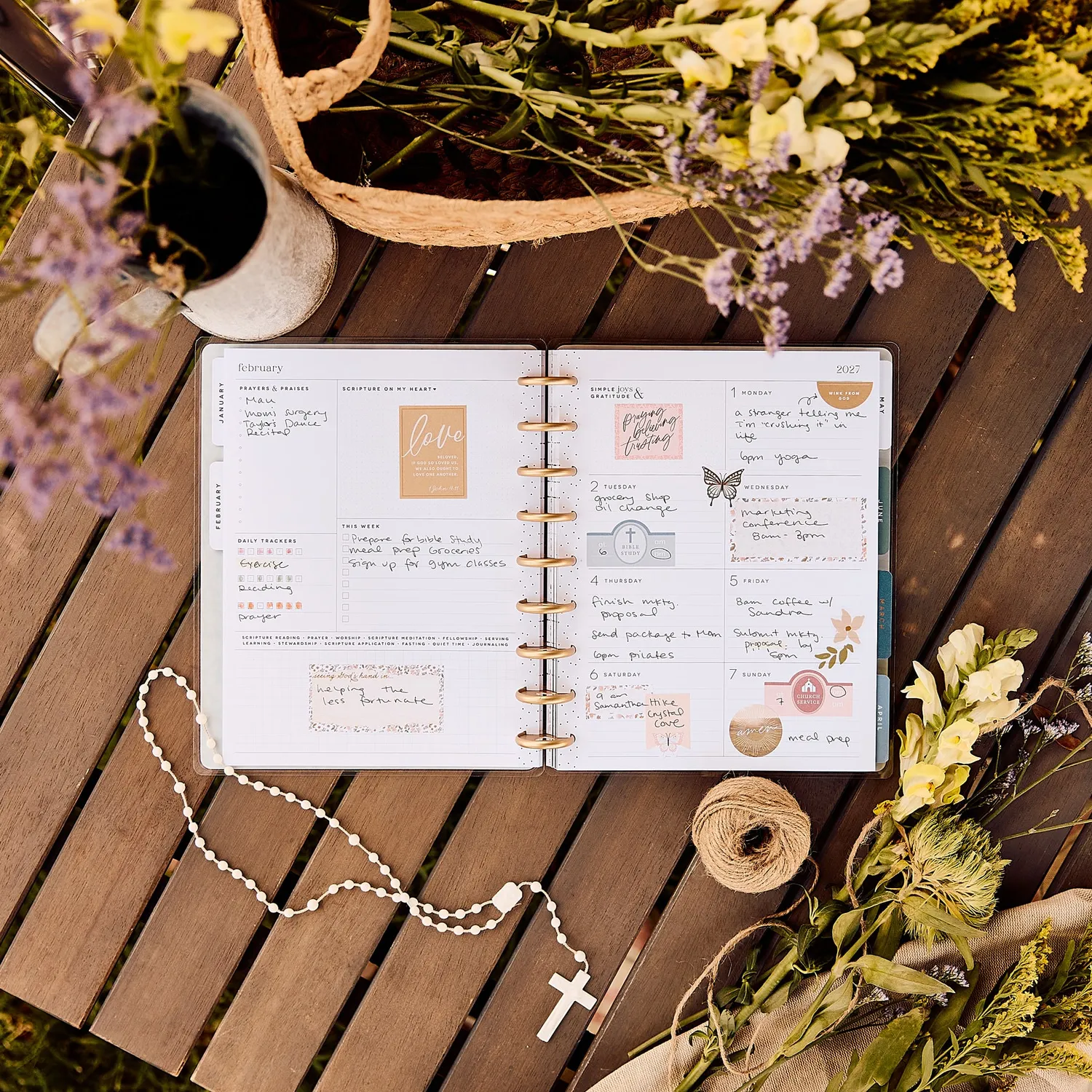 Happy Planner Wildflower Daydream planner foi classic 2027 12 mois