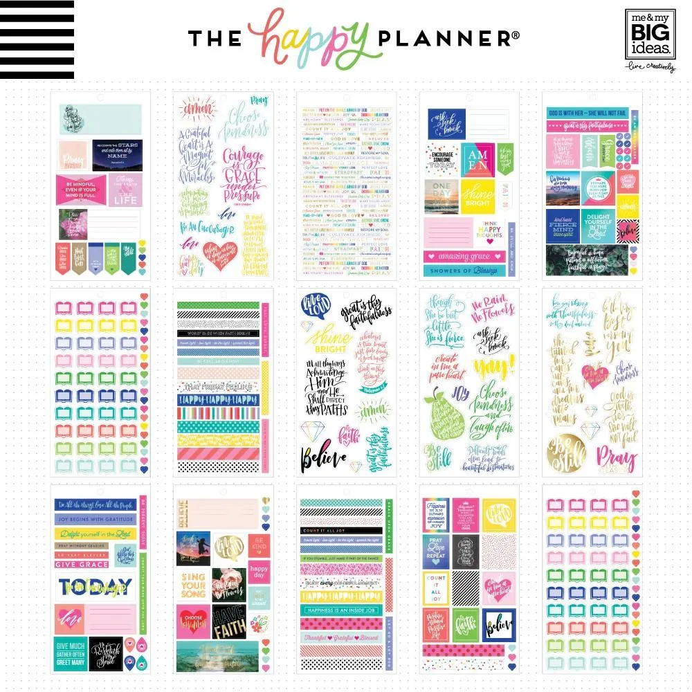 Happy Planner Faith Mini stickers value pack 994 pièces