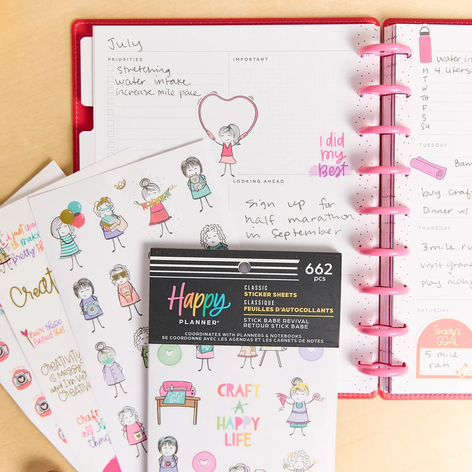 Happy Planner Stick Babe Revival stickers classic 30 feuilles