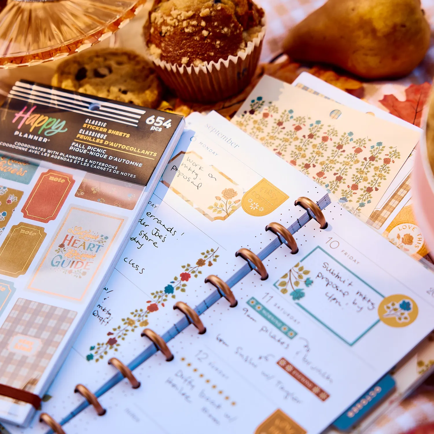 Happy Planner Fall Picnic stickers automne 30 planches