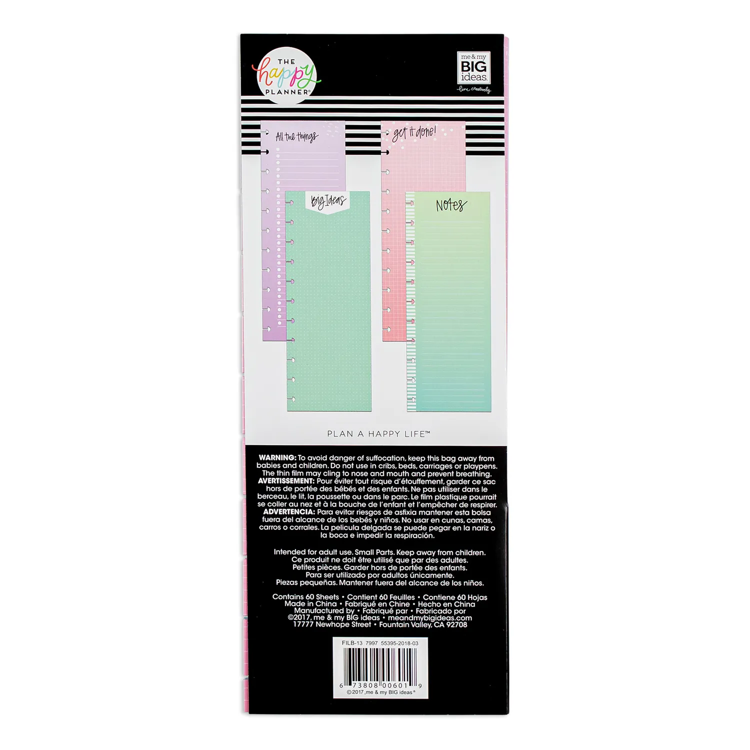 Happy Planner All the Things papier recharge Big 60 assorti