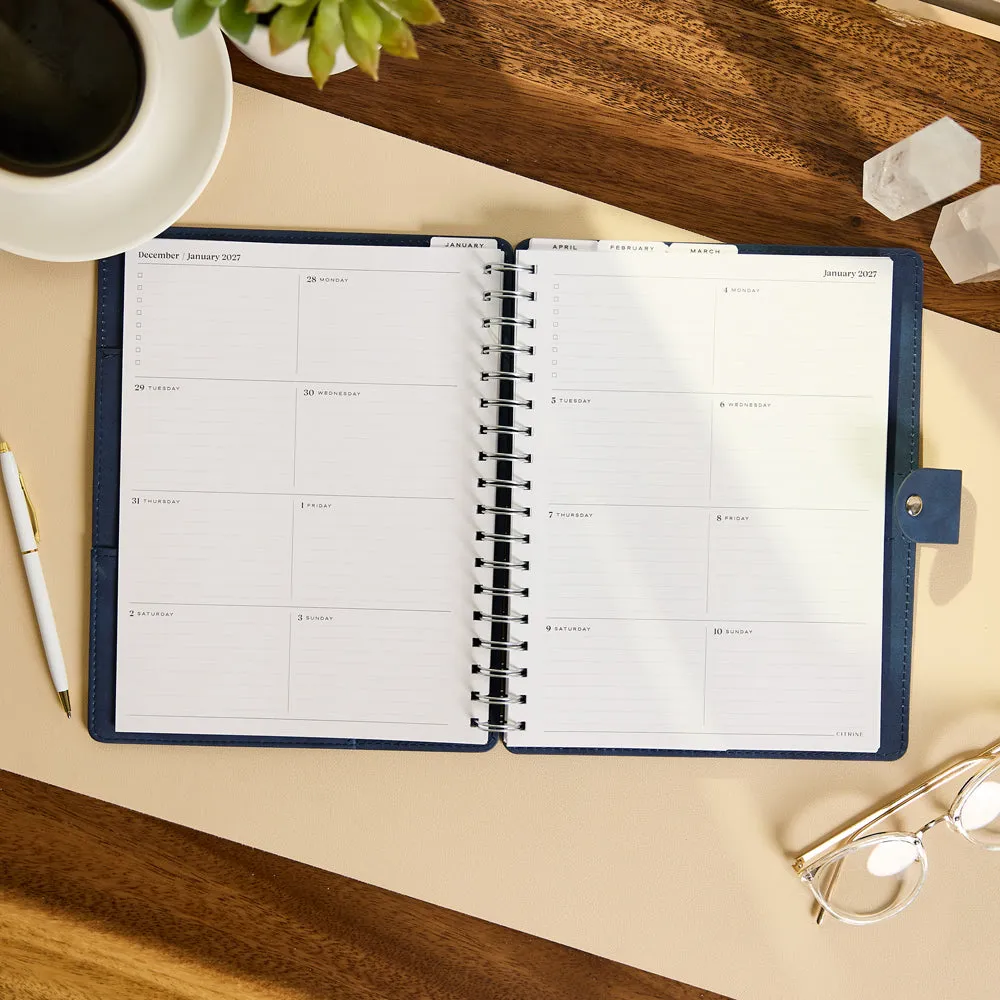 Happy Planner Citrine 2027 Navy agenda Classic spirale bleu marine