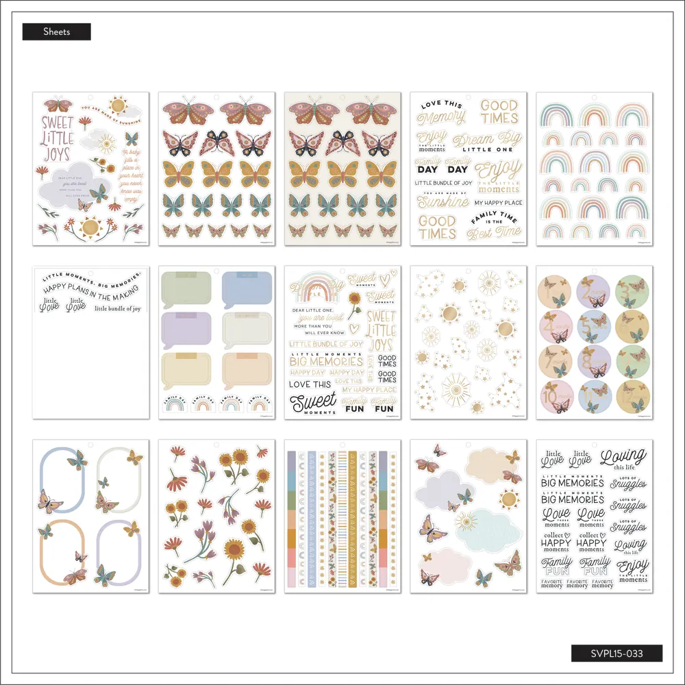 Happy Planner Beloved Butterflies Baby stickers 225 pièces papillon