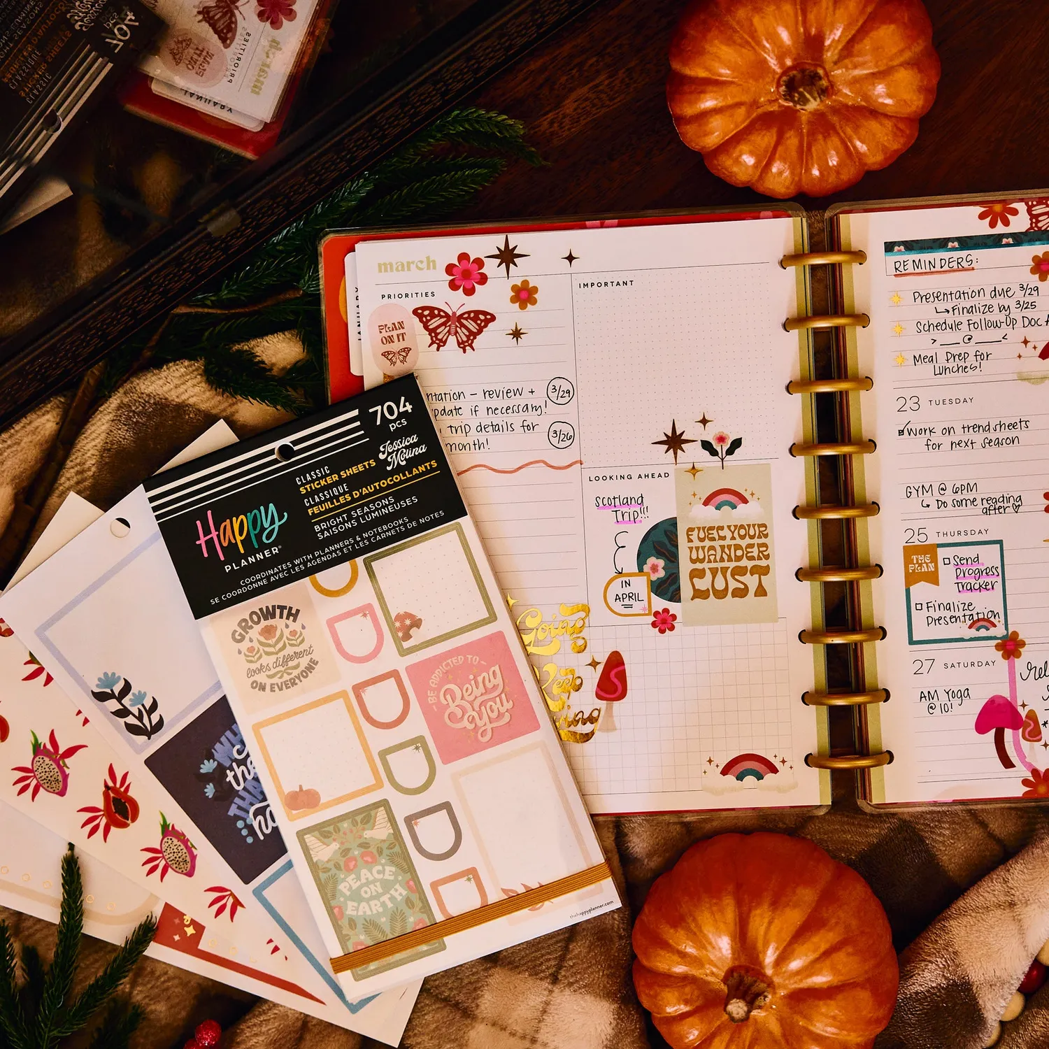 Happy Planner Bright Seasons stickers 704 saisons