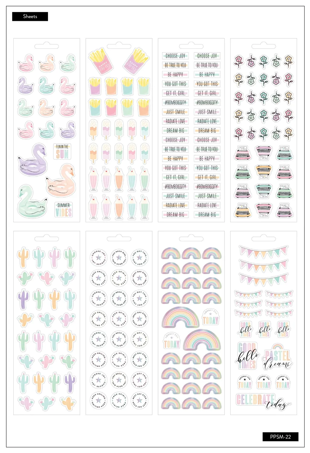 Happy Planner Pastel Dreams stickers 218 pièces
