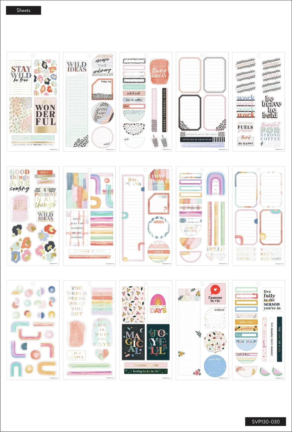 Happy Planner Color Story carnet stickers Big 312 pièces