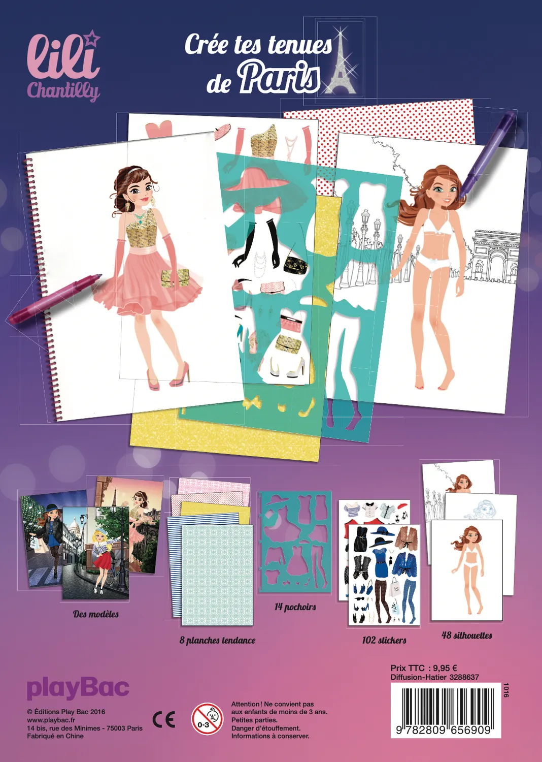 Frigobloc Lili Mode Paris carnet créatif 100 stickers 2022