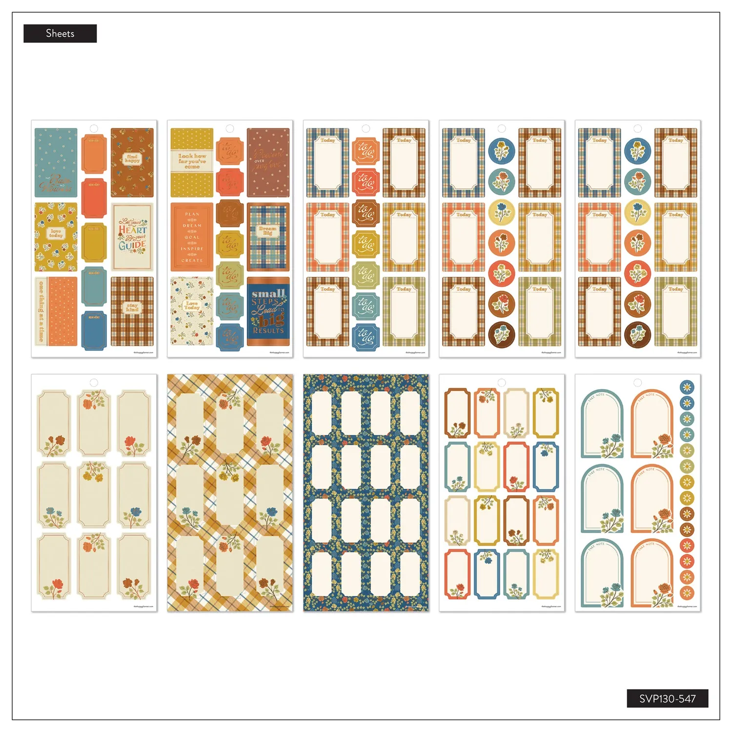 Happy Planner Fall Picnic stickers automne 30 planches