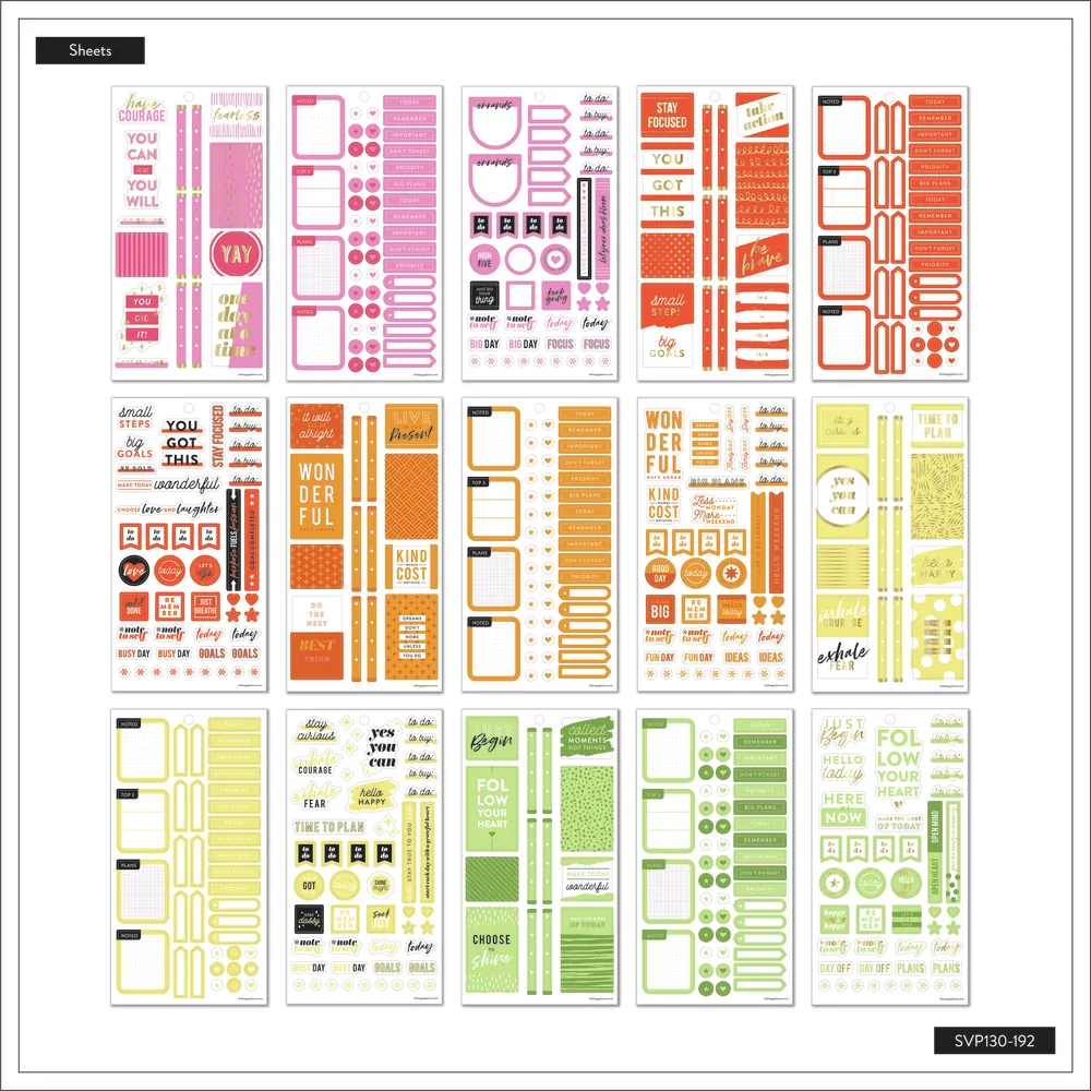 Happy Planner Rainbow Value Pack stickers 30 feuilles arc-en-ciel
