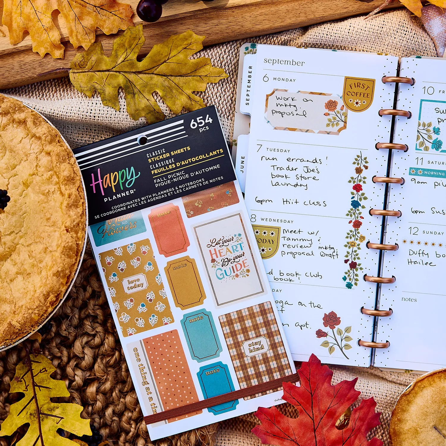 Happy Planner Fall Picnic stickers automne 30 planches