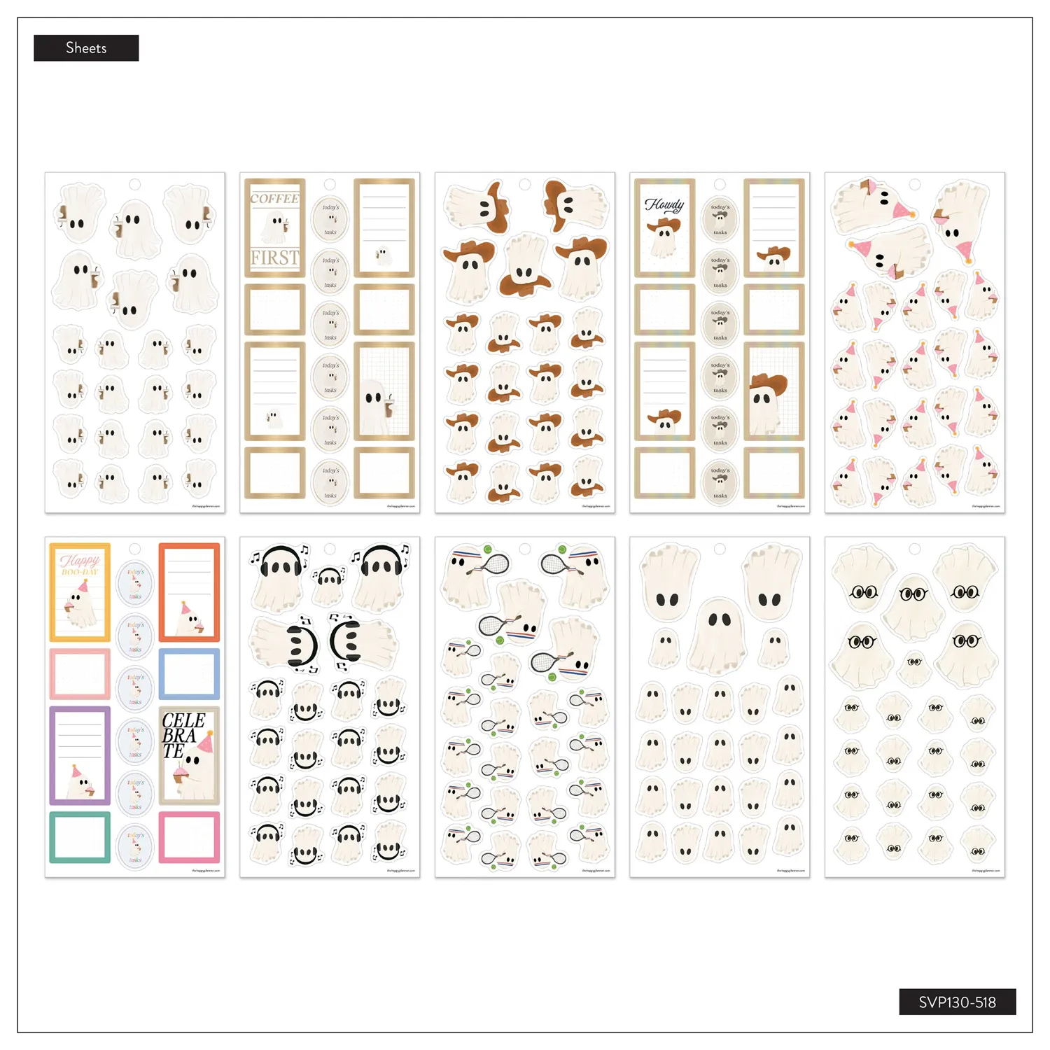 Happy Planner Ghosty Season stickers fantômes 30 feuilles