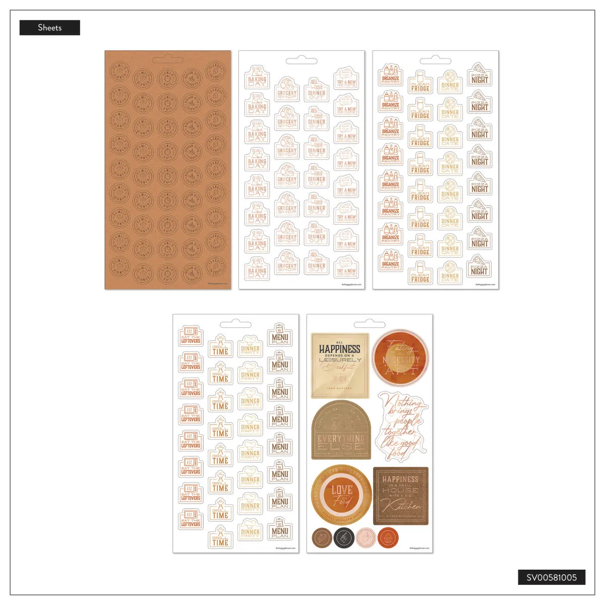 Me & my big ideas Rustic Roots Meal Planning stickers 10 feuilles