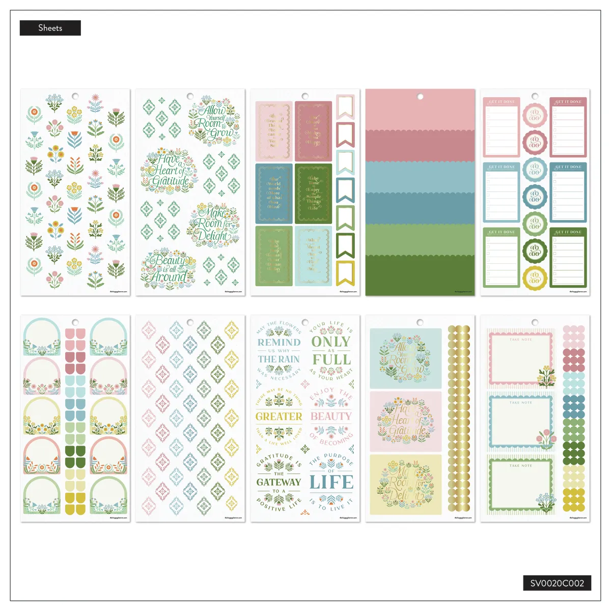 Happy Planner Cottage Charm Classic stickers 811 cosy