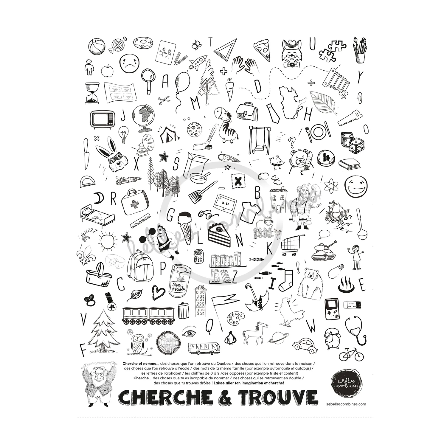 Les Belles Combines Cherche et trouve jeu à imprimer française