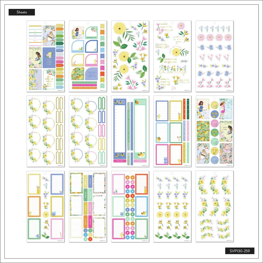 Happy Planner Pastimes stickers value pack 613 floral