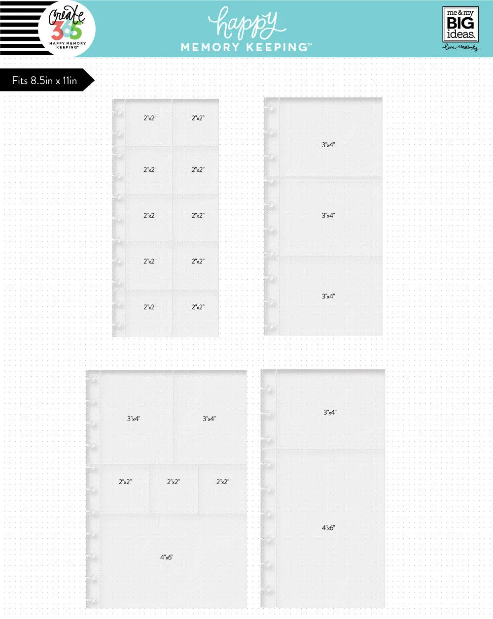 Happy Planner Memory Keeping protège-pages Big 12 pochettes