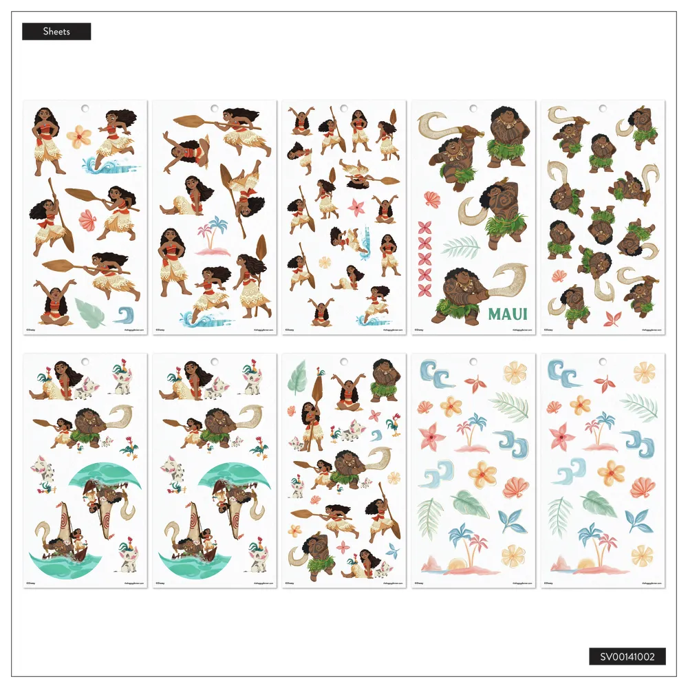 Happy Planner Disney Moana stickers big 335 pièces tropical