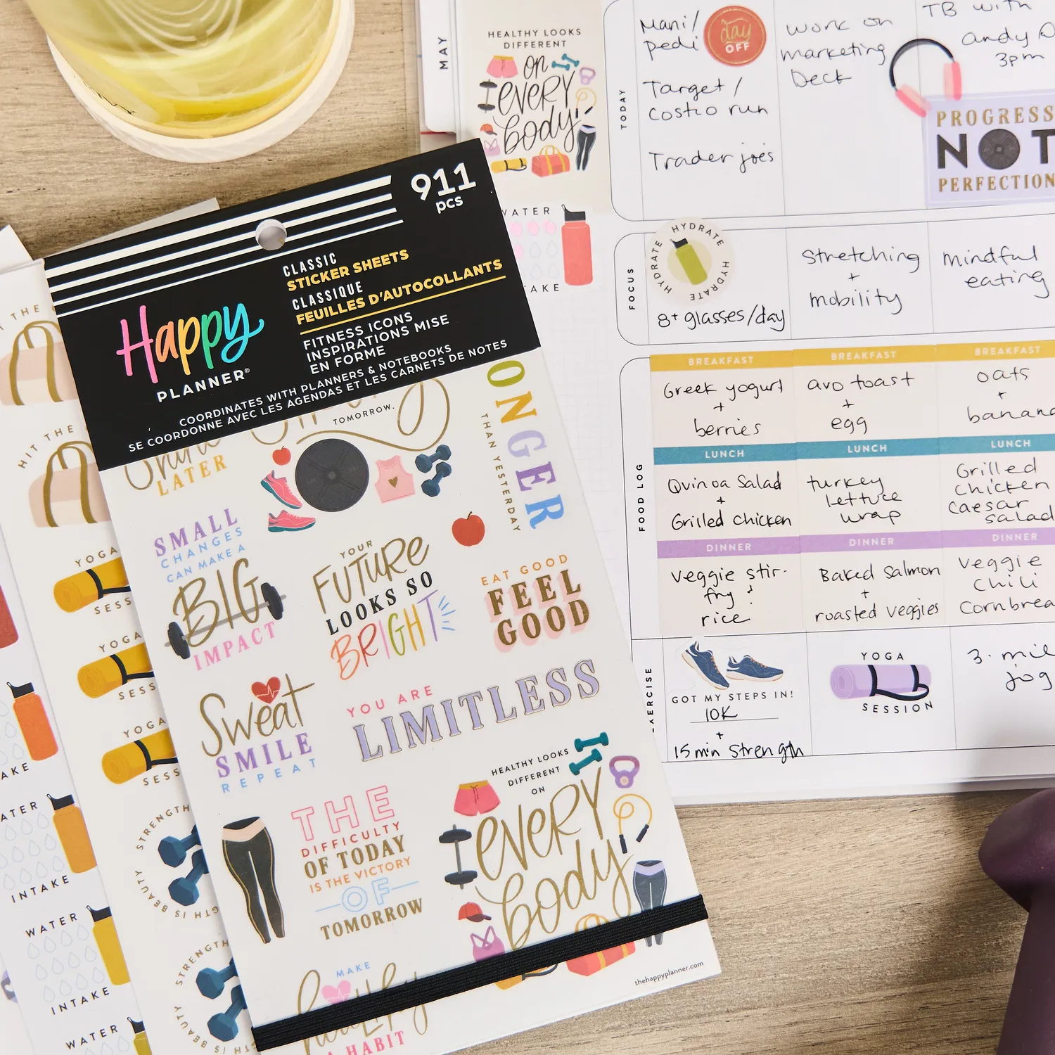 Happy Planner Fitness Icons stickers value pack 911 sport