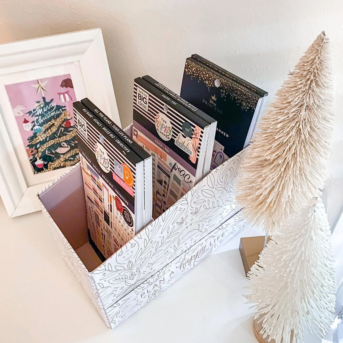 Happy Planner Neutral Florals boite rangement 21 livres