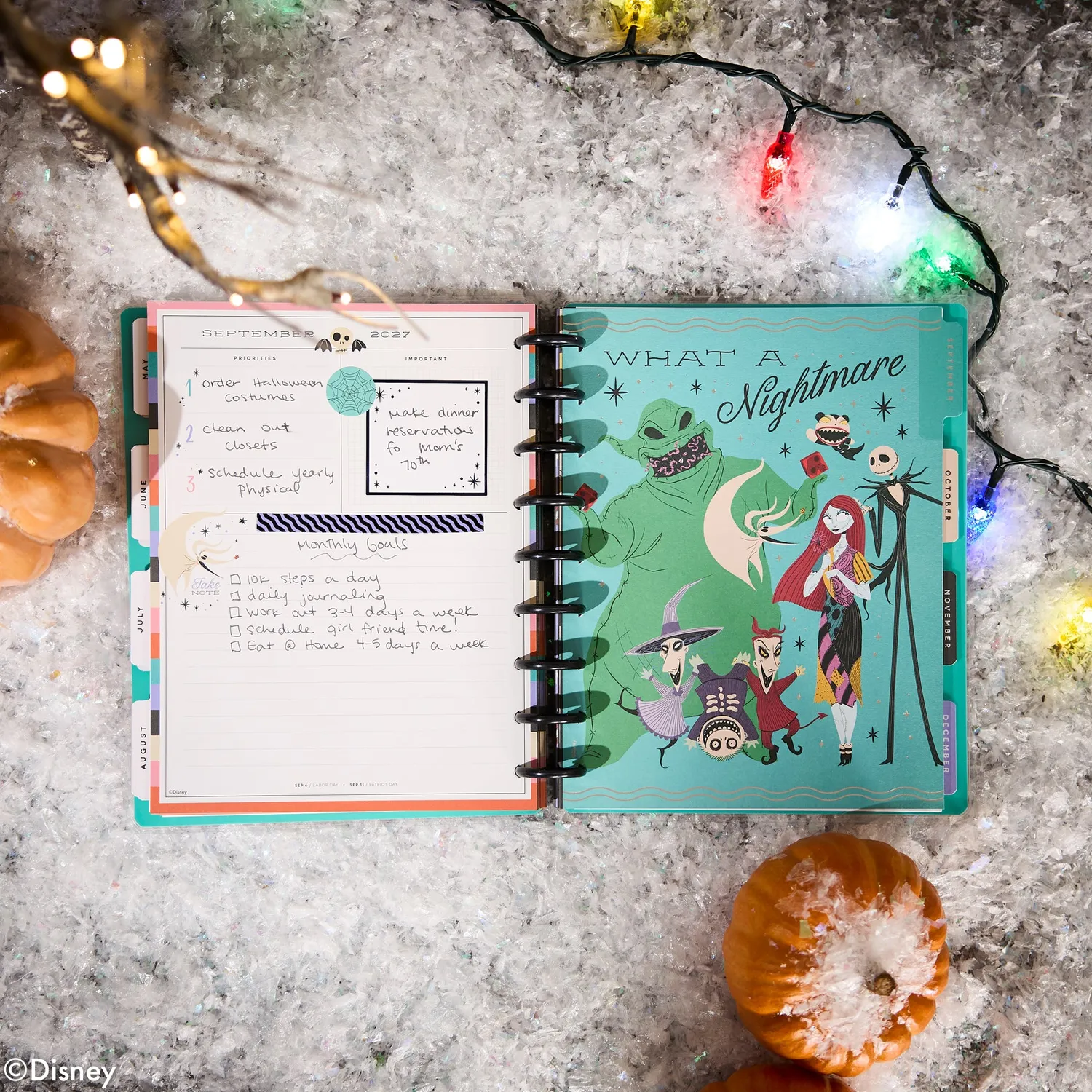 Happy Planner Disney 2027 agenda horizontal classique