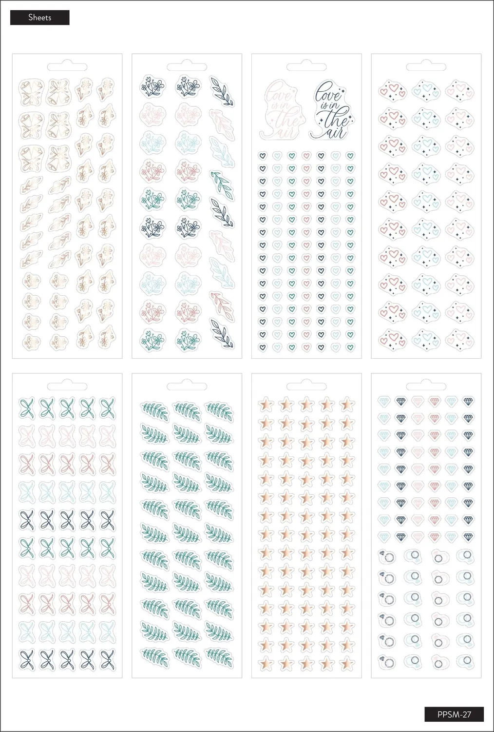 Happy Planner Wedding Bells stickers mariage 8 feuilles