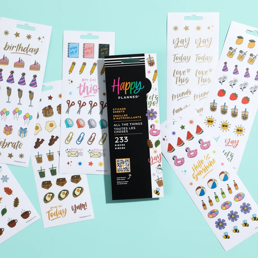 Happy Planner All the Things stickers icônes 233 pièces