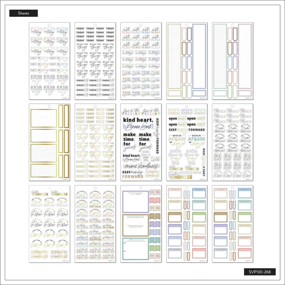Happy Planner Recovery stickers value pack 30 feuilles 1040 motivation