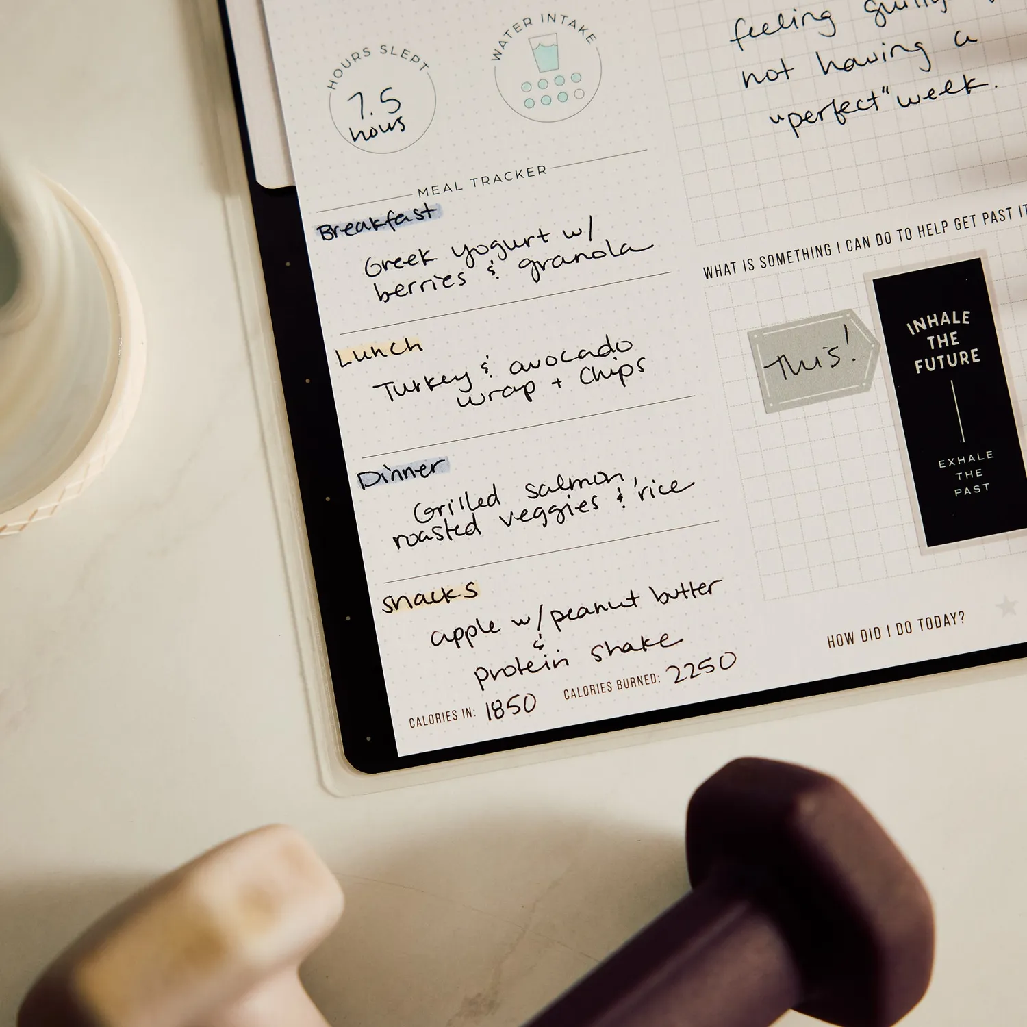 Happy Planner Haven & Heart Fitness Classic journal guidé 80 feuilles