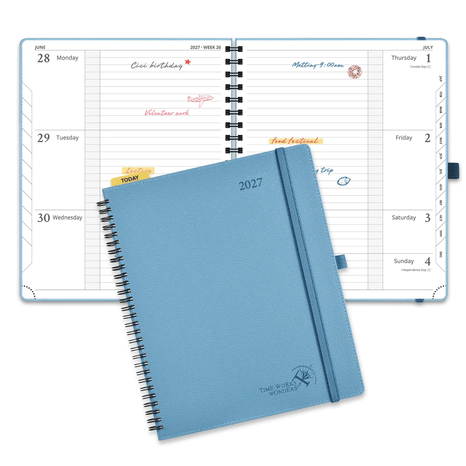 Poprun WETLK7-27 agenda semainier 2027 grand rigide