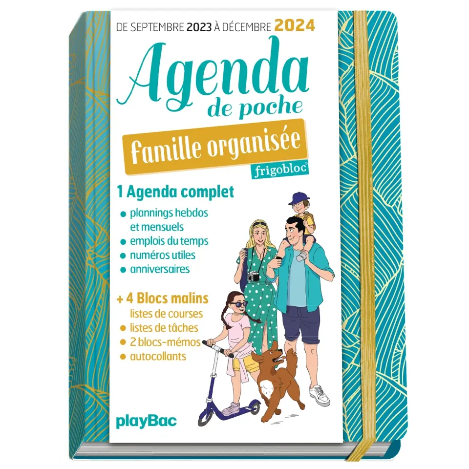 Frigobloc Famille organisée agenda de poche 2024 bleu