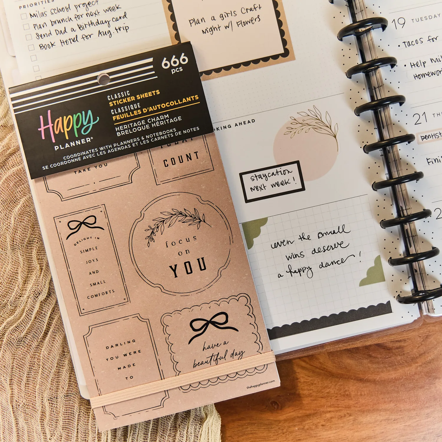 Happy Planner Heritage Charm stickers value pack 666 pièces