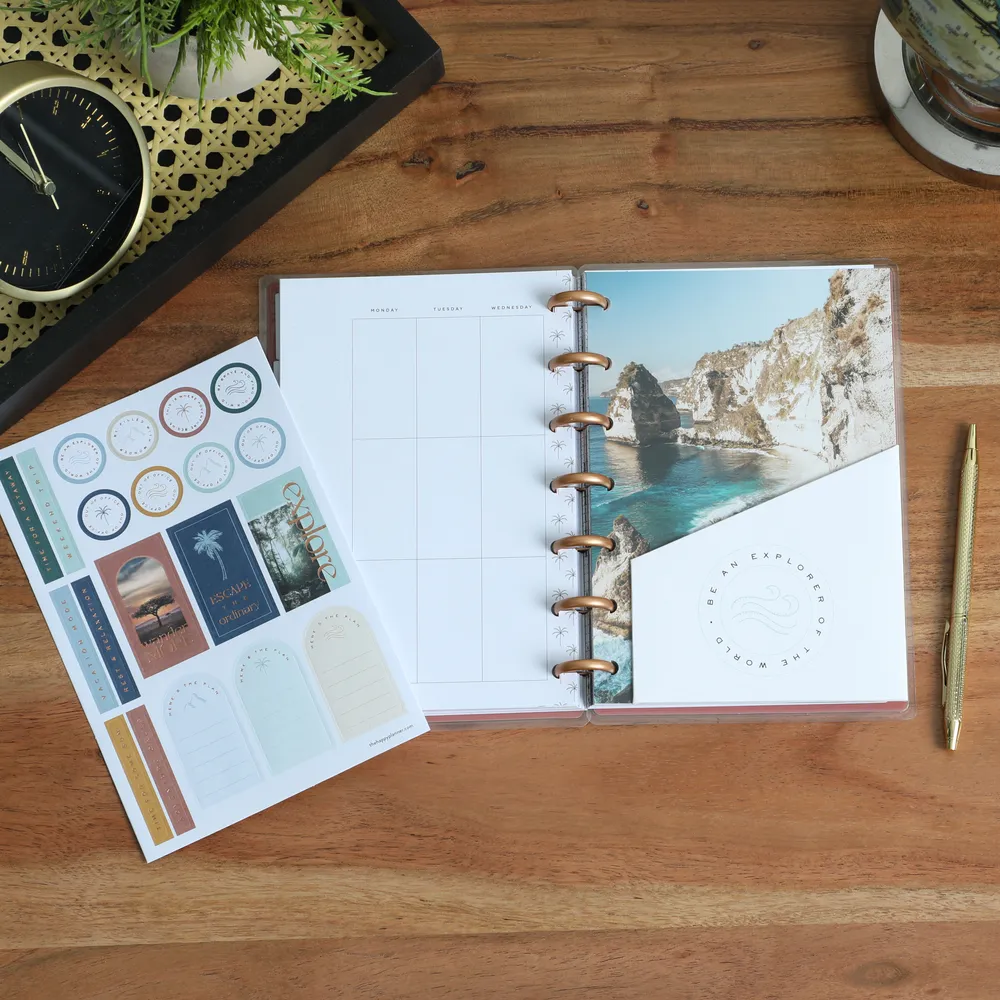 Happy Planner Getaway Vibes extension mini verticale 4 mois