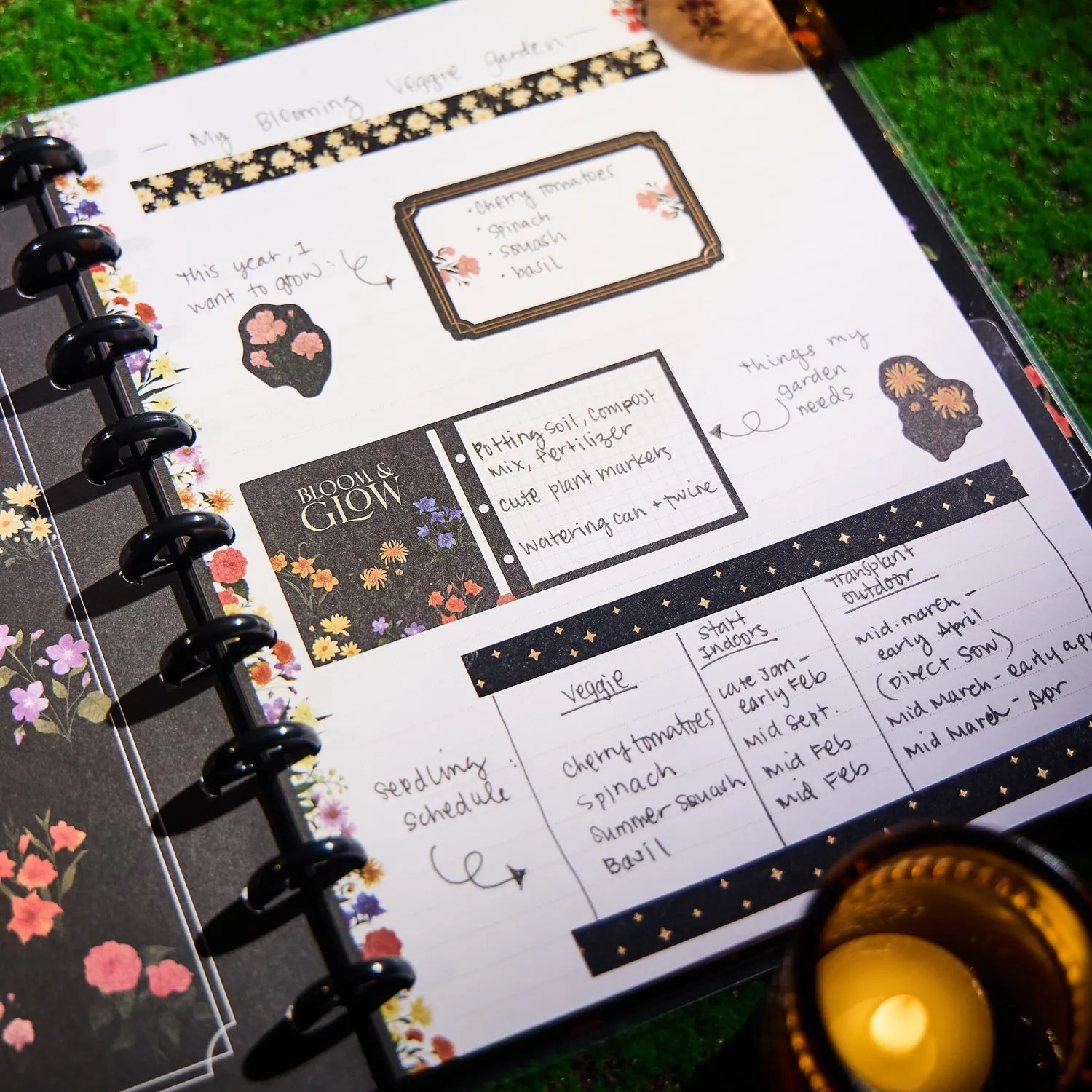 Happy Planner Dark Garden carnet Classic 60 feuilles pointillé