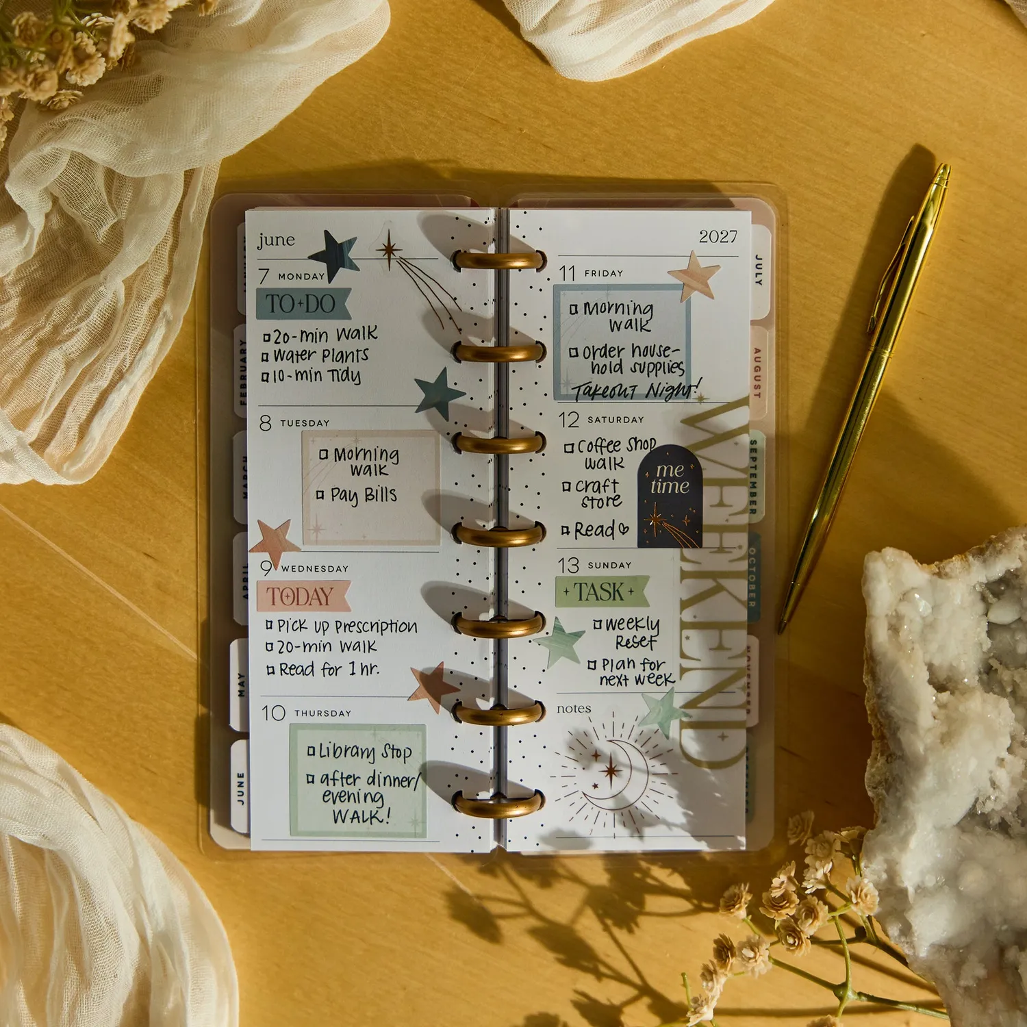 Happy Planner 2027 Starlit Glow agenda Skinny Mini horizontal