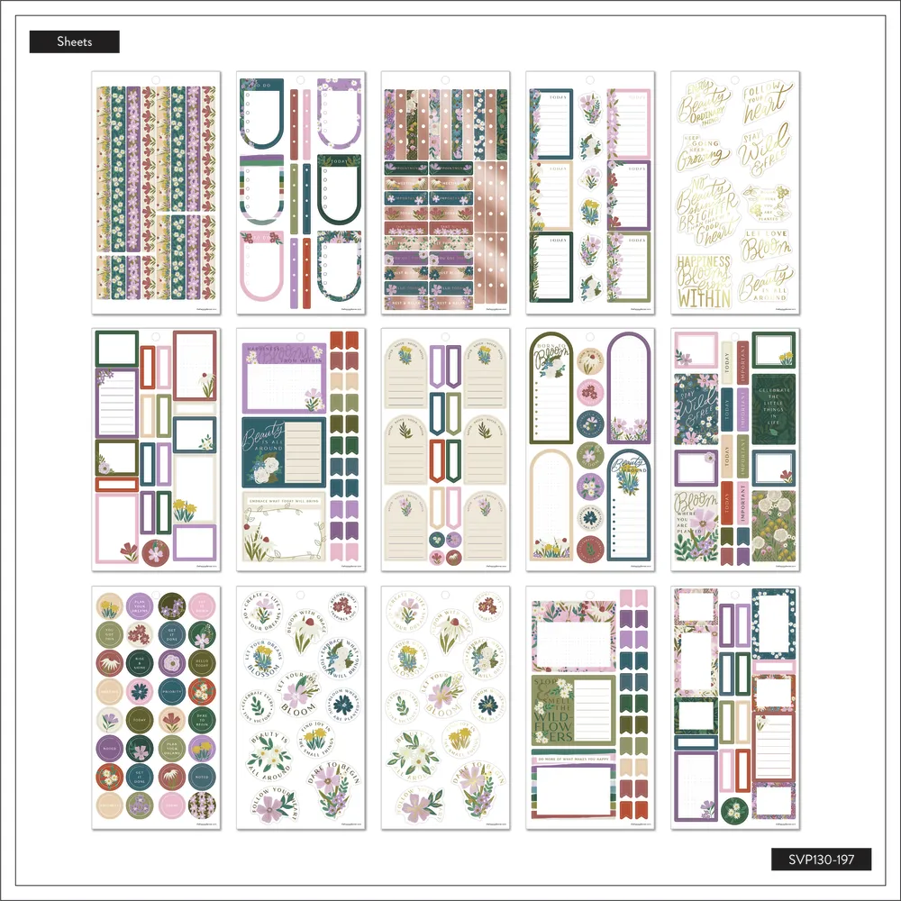 Happy Planner Made to Bloom Value Pack stickers floraux 487