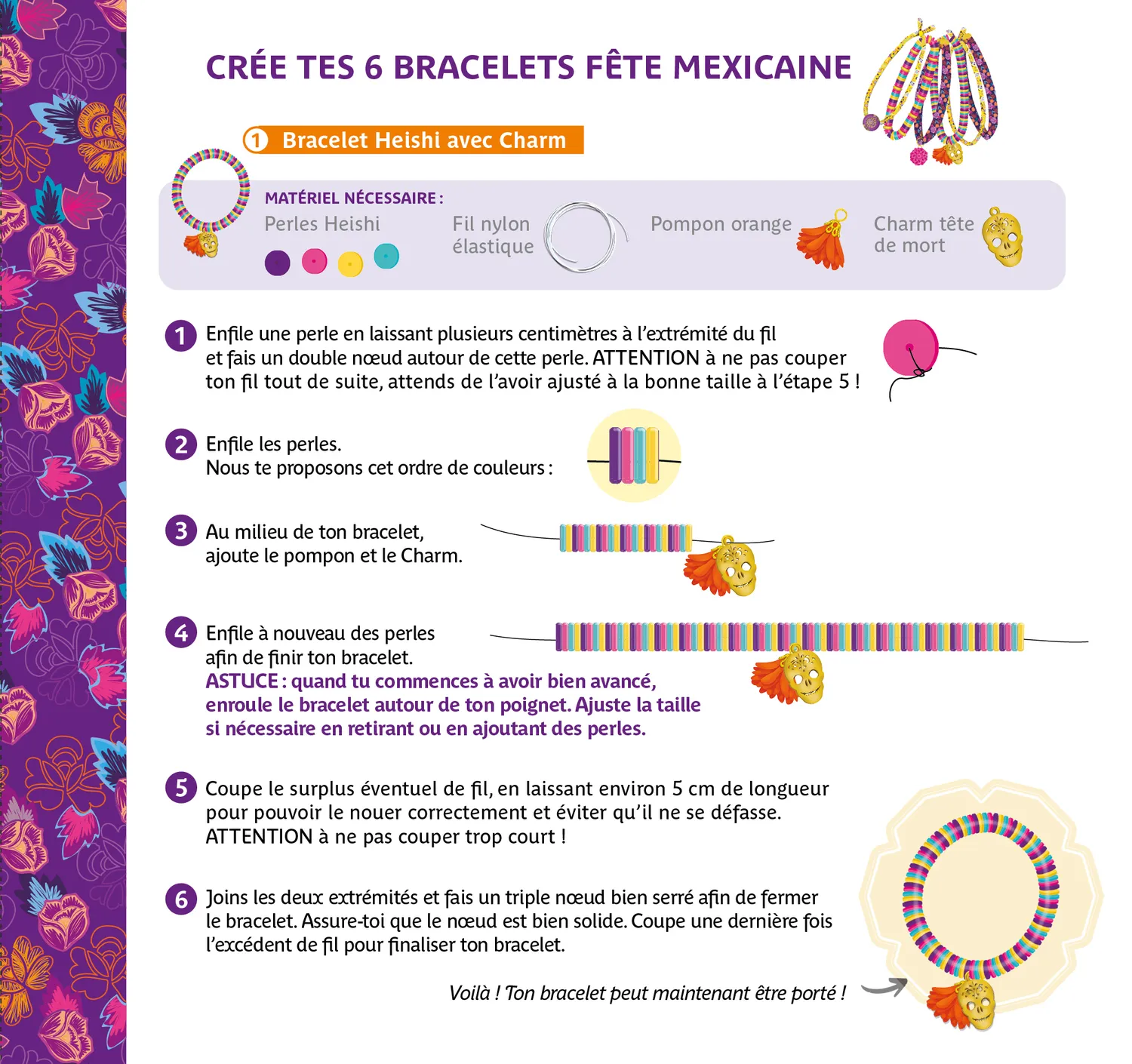 Minimiki Créations du monde Bracelets fête Mexicaine kit créatif