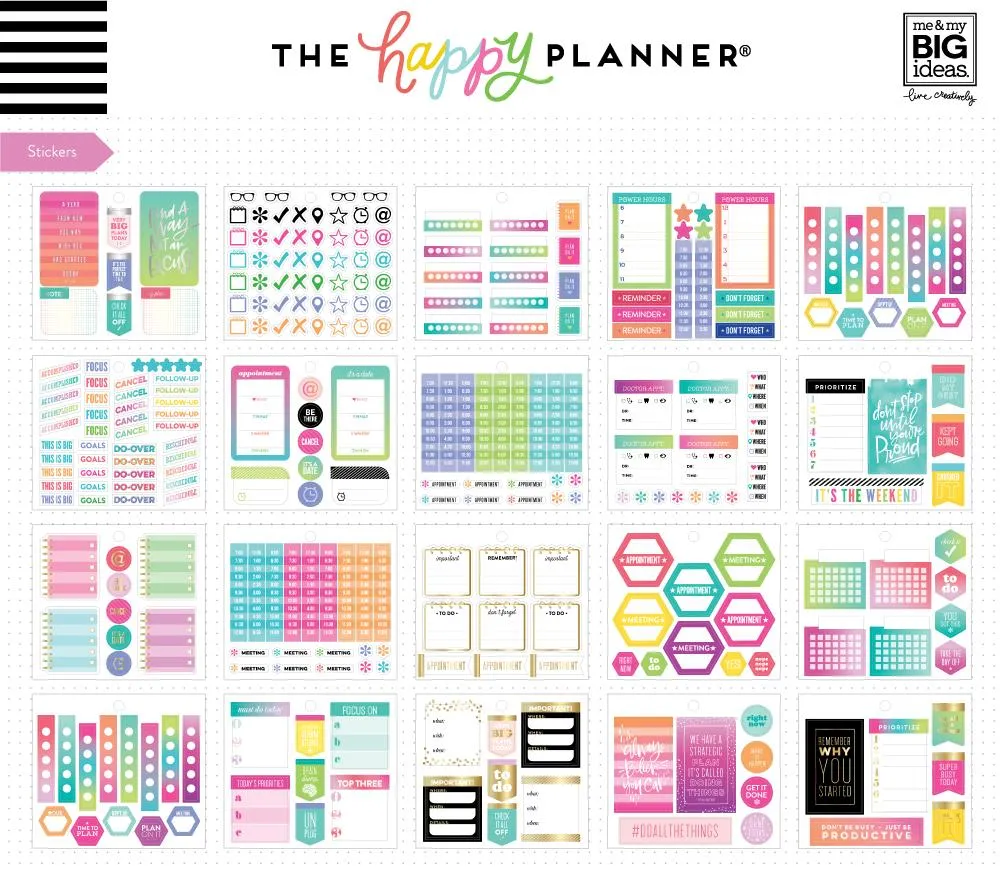 Happy Planner Multi Accessory Productivity pack stickers