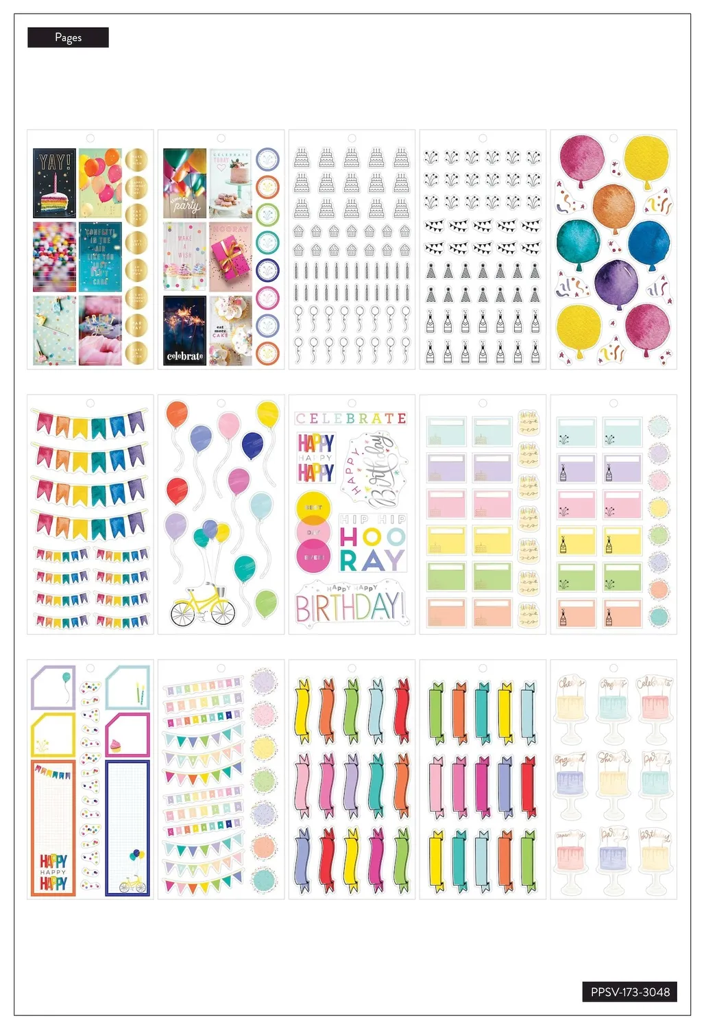 Happy Planner Celebrate stickers Classic 659 anniversaire