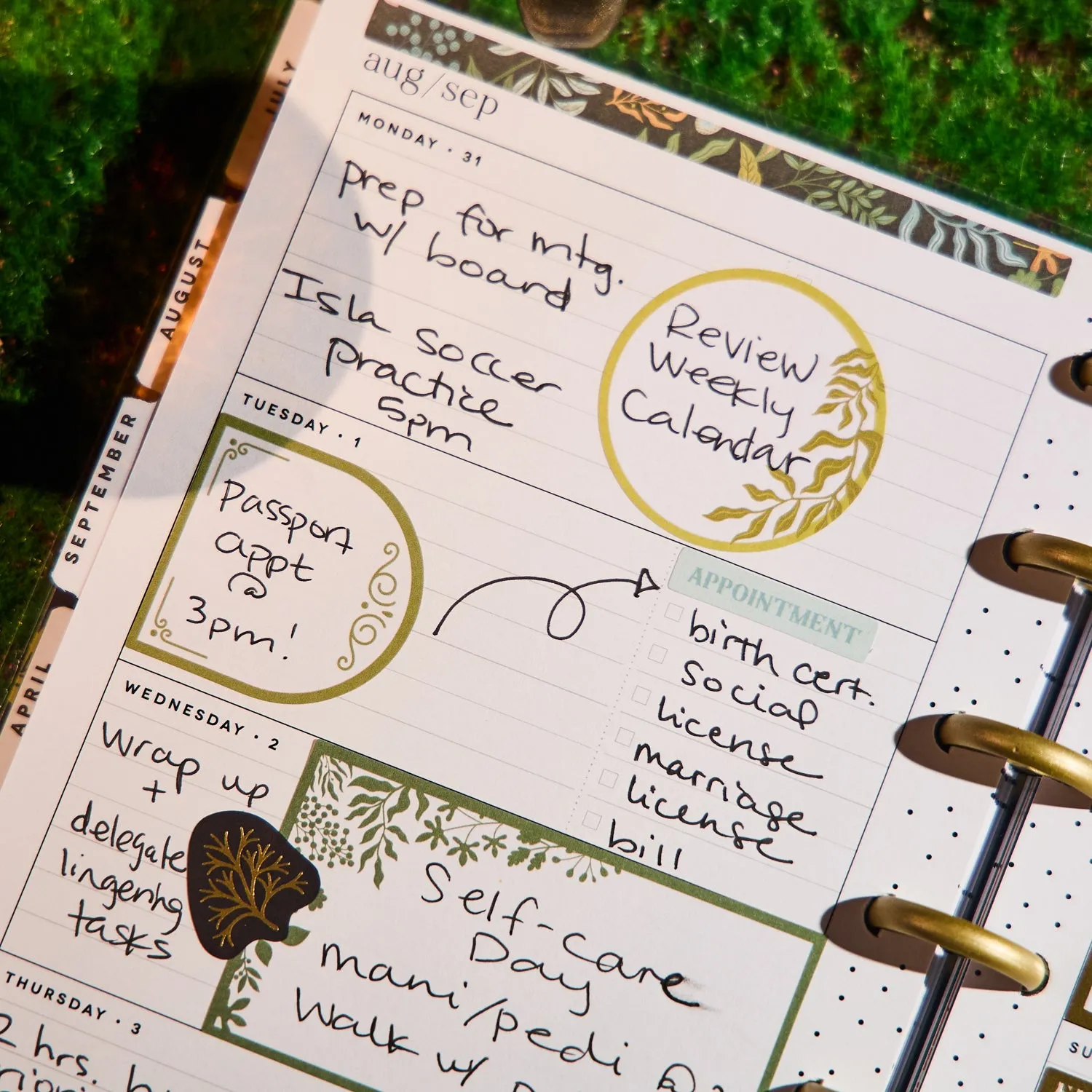 Happy Planner Herbarium agenda Mini horizontal 2026 botanique