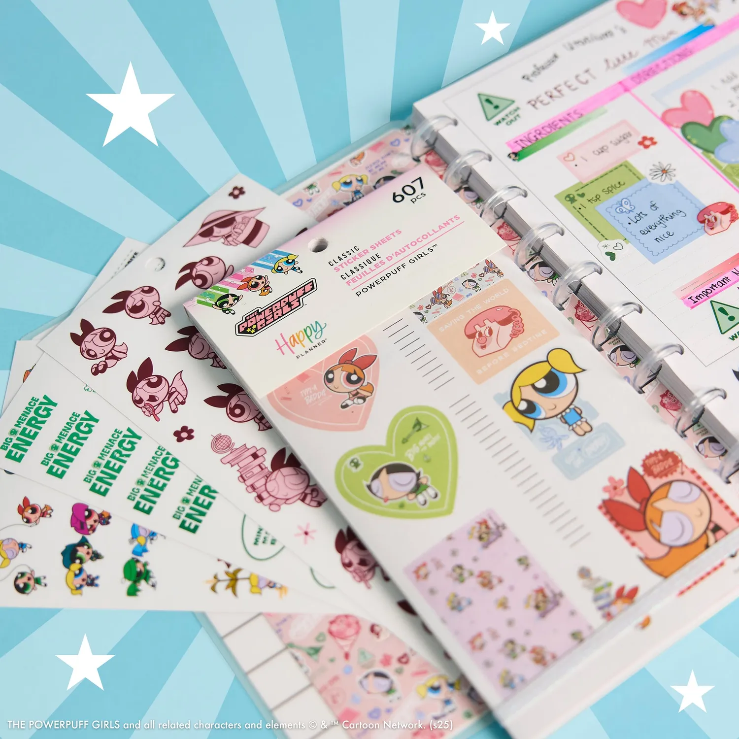 Happy Planner Powerpuff Girls Value Pack stickers 30 feuilles colorés