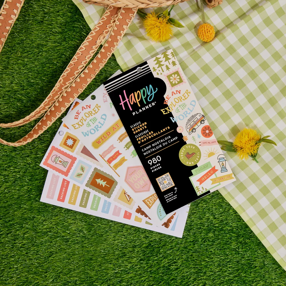 Happy Planner Camp Nostalgia stickers décoratifs 980 pièces