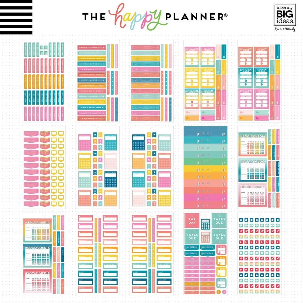 Happy Planner Boss Babe stickers value pack Classic 1215 pièces