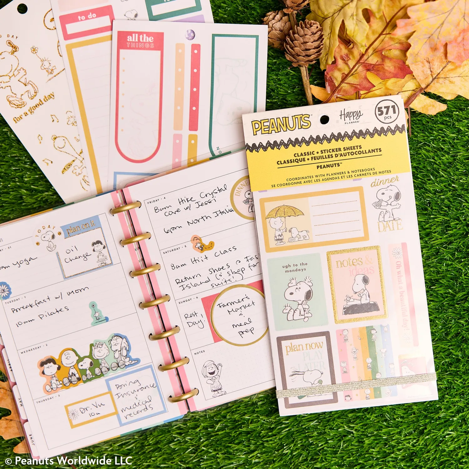 Happy Planner Peanuts lot stickers Value Pack Snoopy