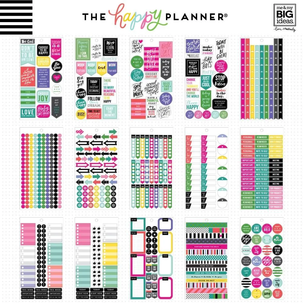 Happy Planner Everyday Plans carnet stickers 30 feuilles 1486 pièces